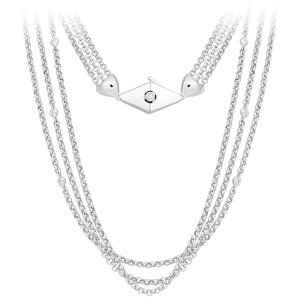 Колье с бриллиантами, белое золото