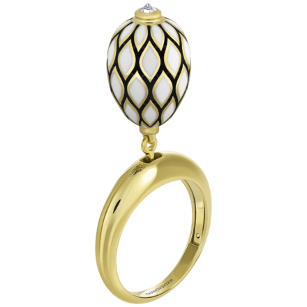 Кольцо с бриллиантом, жёлтое золото, н.керамика