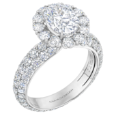 Кольцо с бриллиантами, белое и жёлтое золото