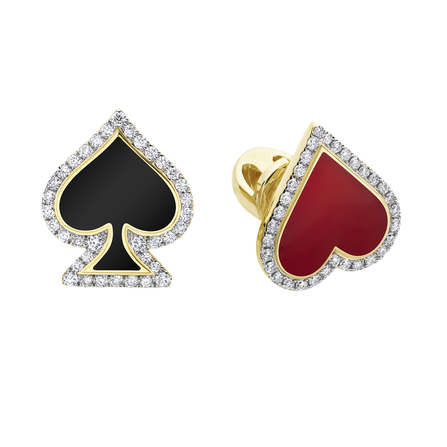 Пусеты с бриллиантами, жёлтое золото, н.керамика