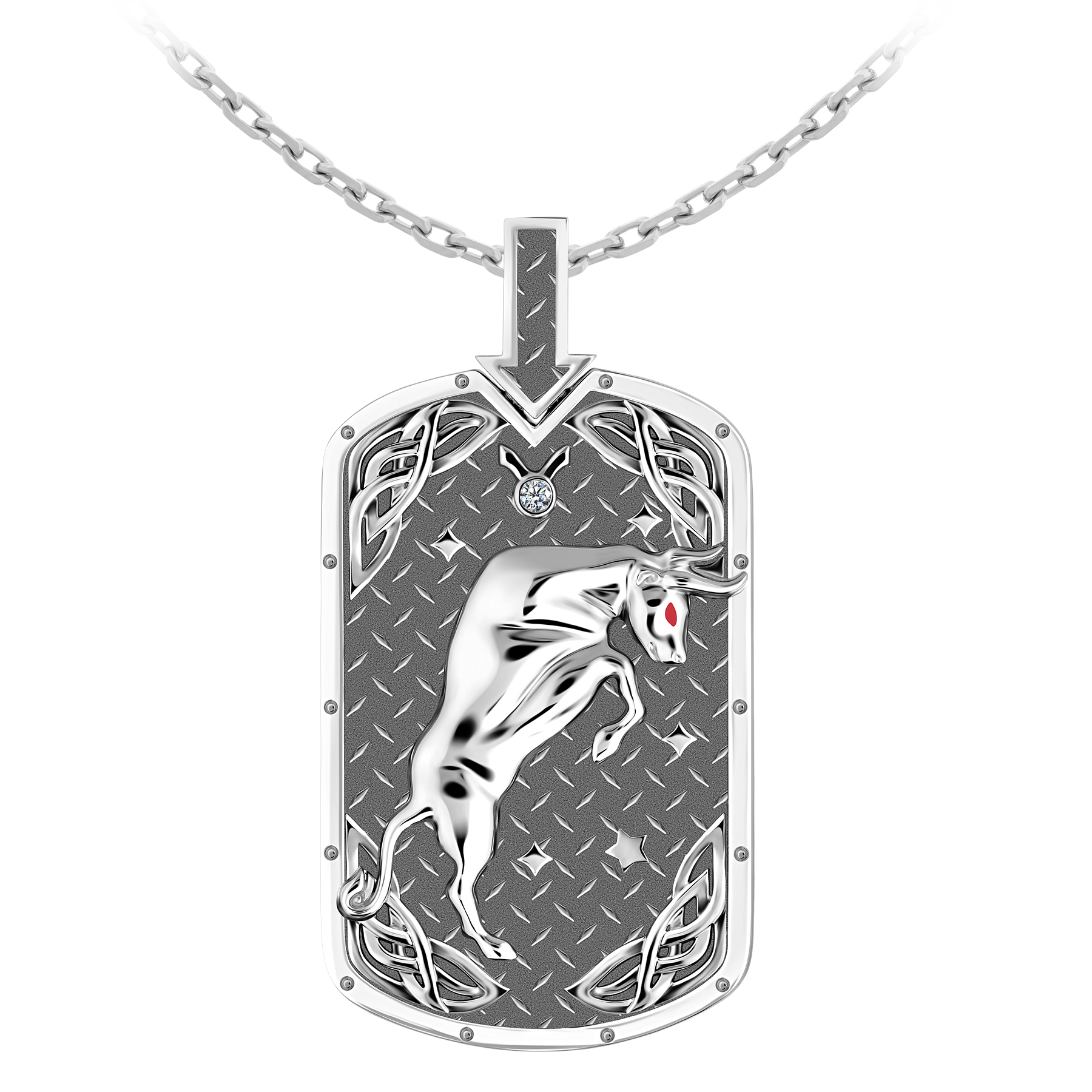 Подвес с бриллиантом, белое золото, н.керамика