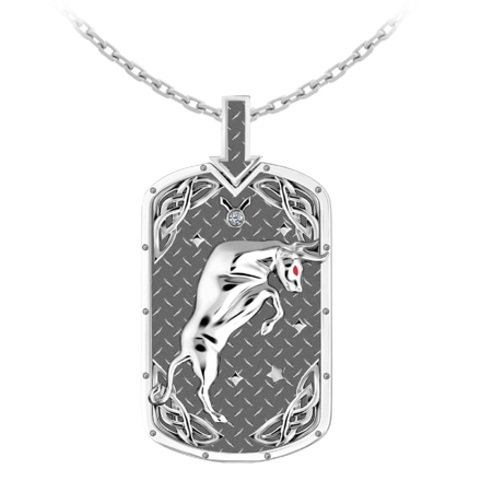 Подвес с бриллиантом, белое золото, н.керамика