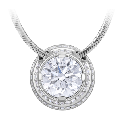 Колье с бриллиантами, белое золото