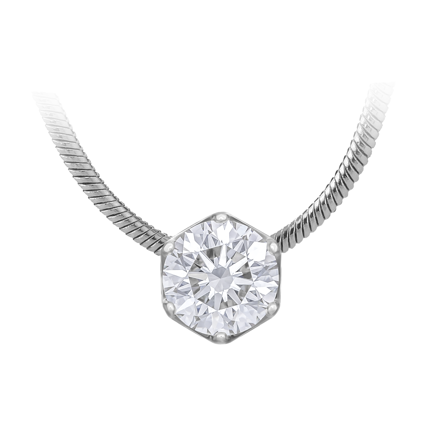 Колье с бриллиантами, белое золото