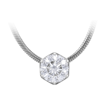 Колье с бриллиантами, белое золото