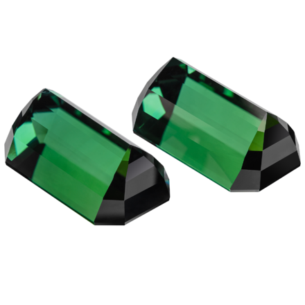 Сет из двух турмалинов верделитов, Октагон 9,54ct и 9,82ct 2