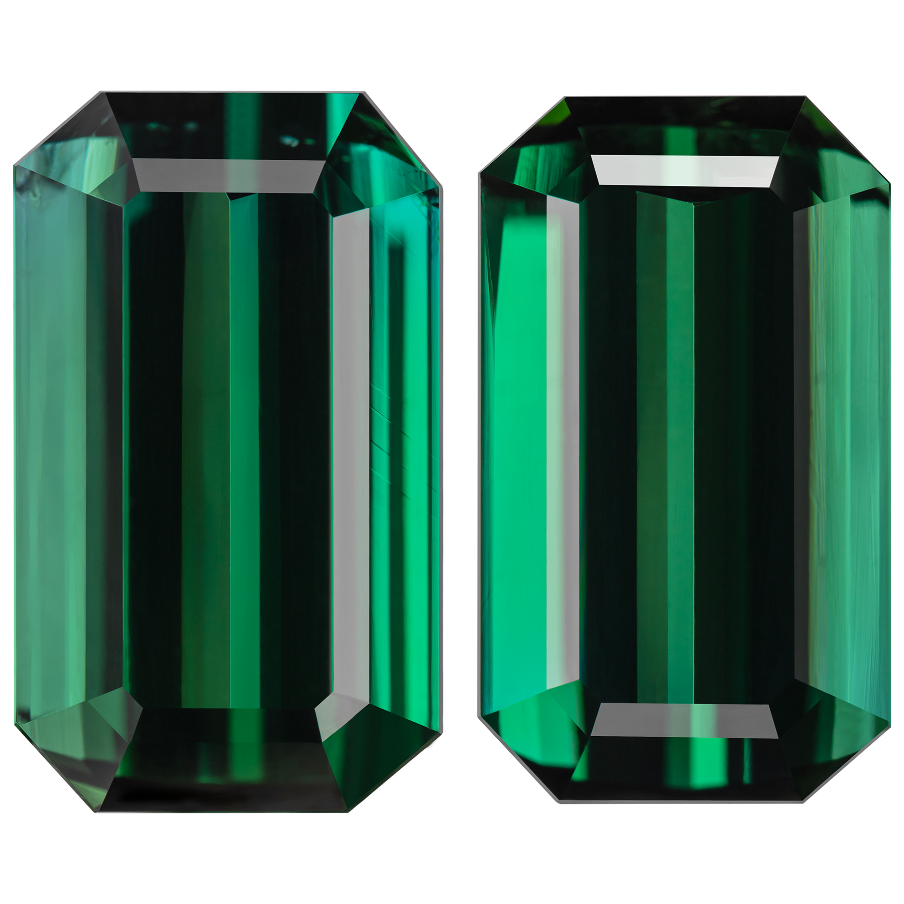 Сет из двух турмалинов верделитов, Октагон 9,54ct и 9,82ct