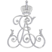 Брошь с бриллиантами, белое золото