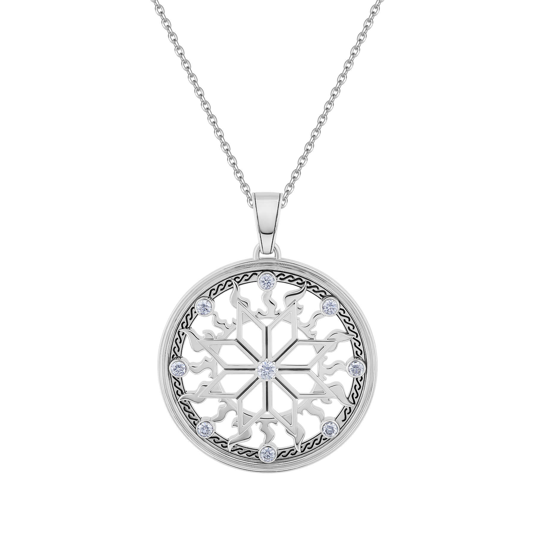 Подвес с бриллиантами, белое золото