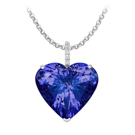 Подвес с танзанитом и бриллиантами, белое золото