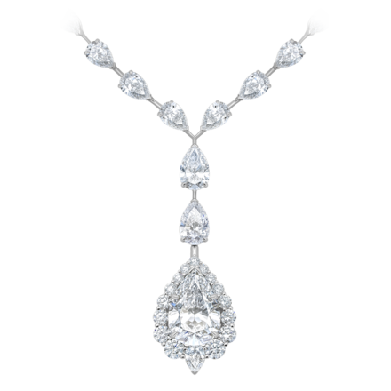 Колье с бриллиантами, белое золото