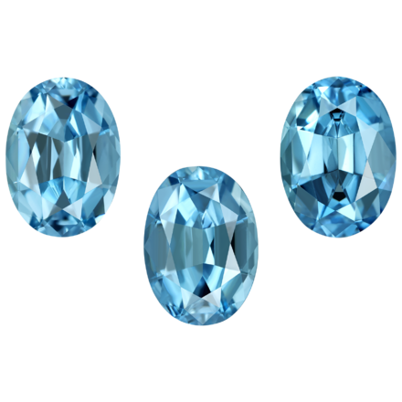 Сет из трёх аквамаринов, Овал 2 шт. 7,51 ct / 1 шт. 3,52 ct 1