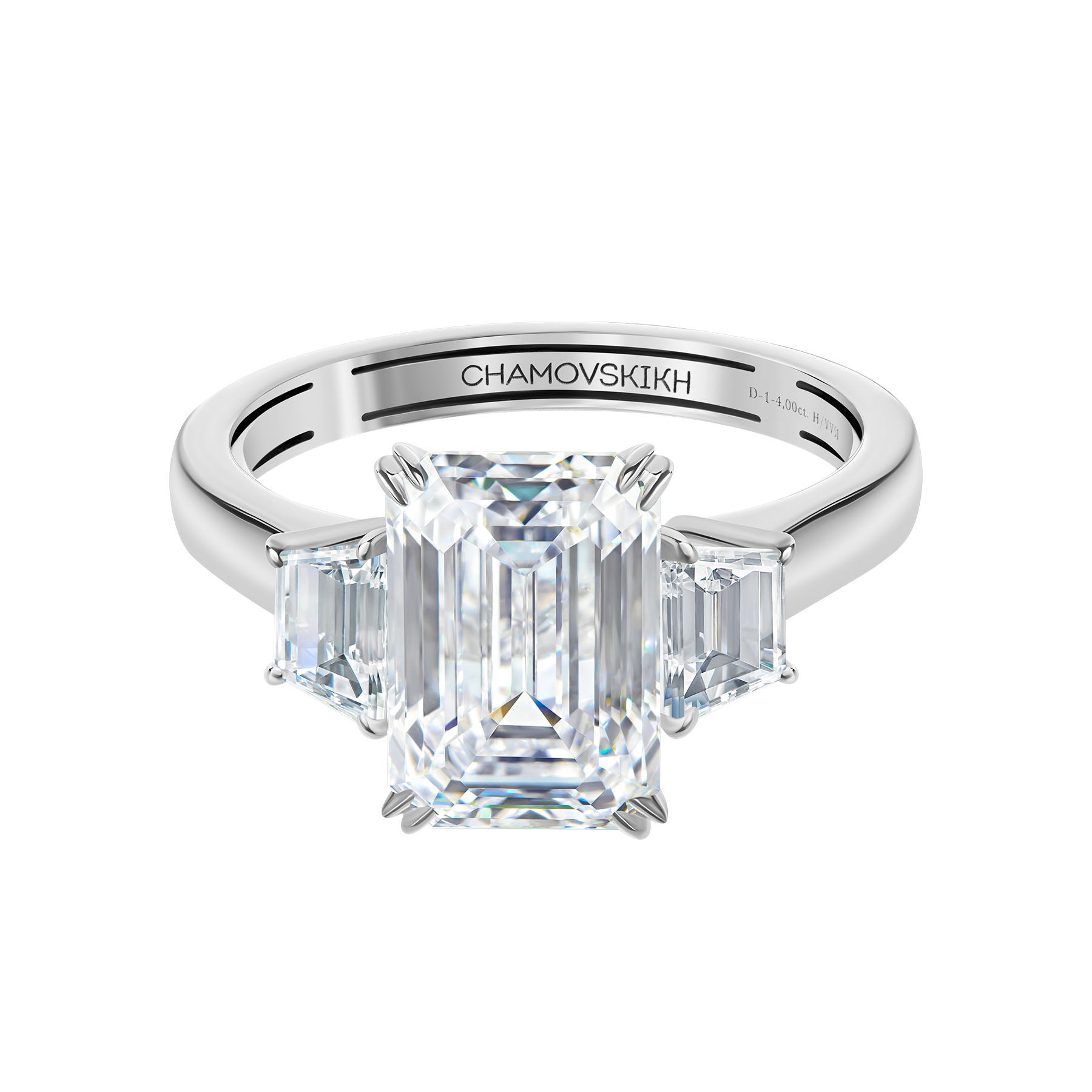 Кольцо с бриллиантами, белое золото