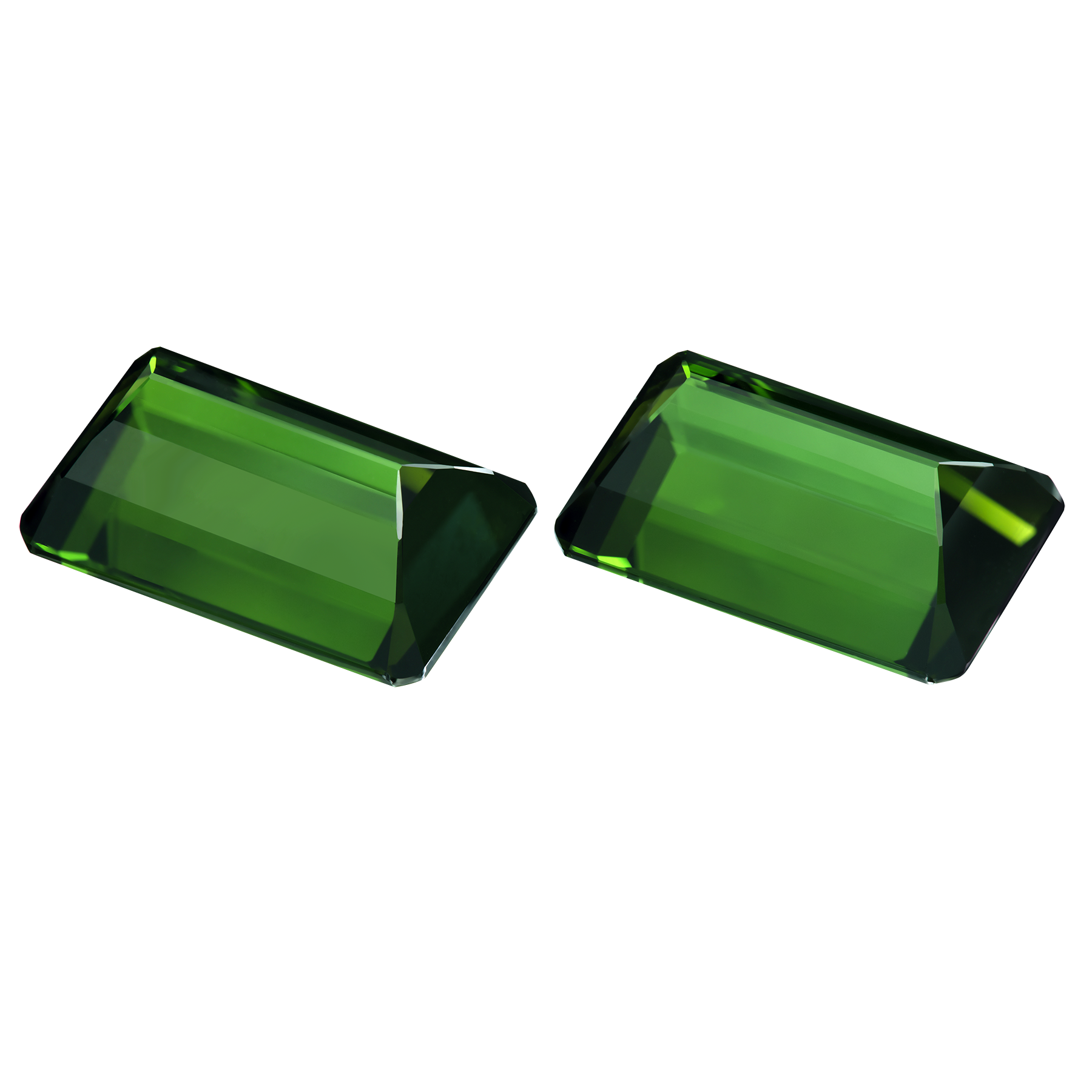 Сет из двух турмалинов верделитов, Октагон, 2 шт.-11,40ct