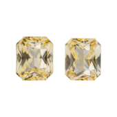 Сет из двух жёлтых сапфиров, SRI LANKA, UNHEATED, Октагон, 5,51ct/ 5,05ct