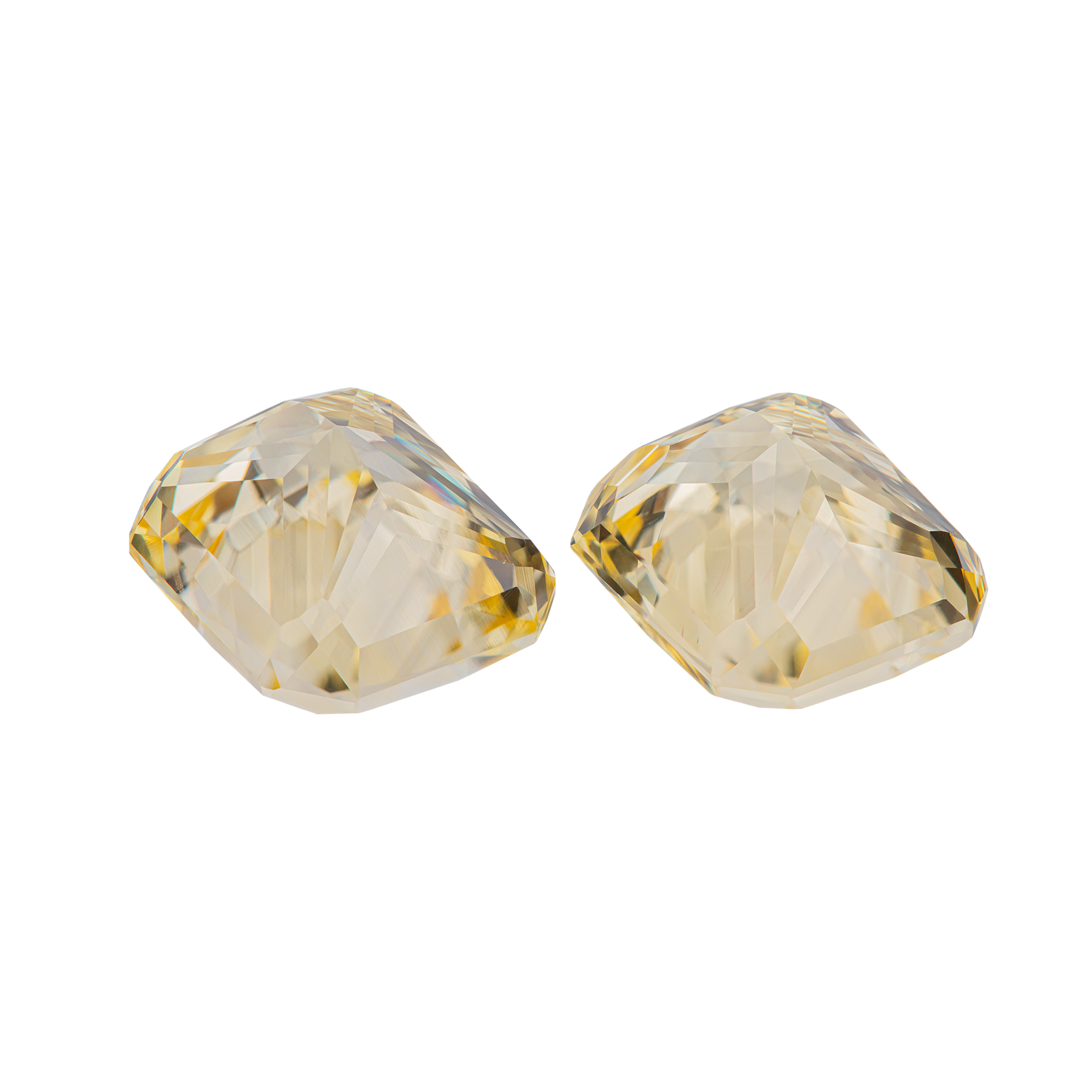 Сет из двух жёлтых сапфиров, SRI LANKA, UNHEATED, Октагон, 5,51ct/ 5,05ct