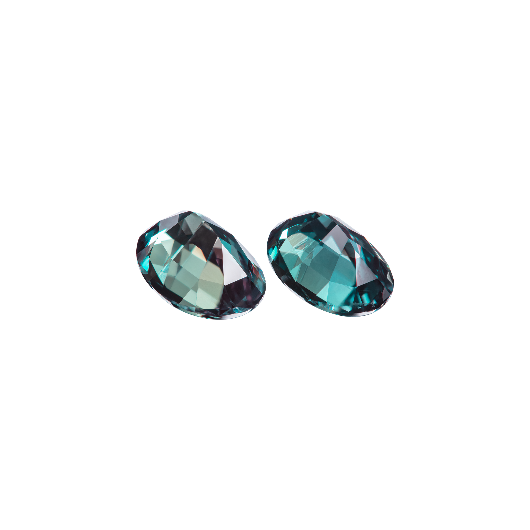 Сет их двух александритов, UNHEATED, Овал, 0,99/ 0,89ct