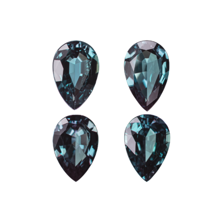 Сет из 4-х александритов, Груша, 0,74/ 0,67/ 0,74/ 0,65ct 1