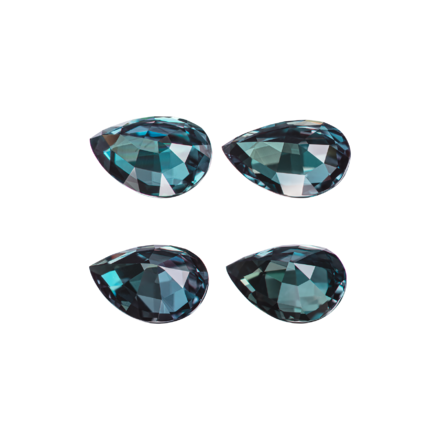 Сет из 4-х александритов, Груша, 0,74/ 0,67/ 0,74/ 0,65ct 2