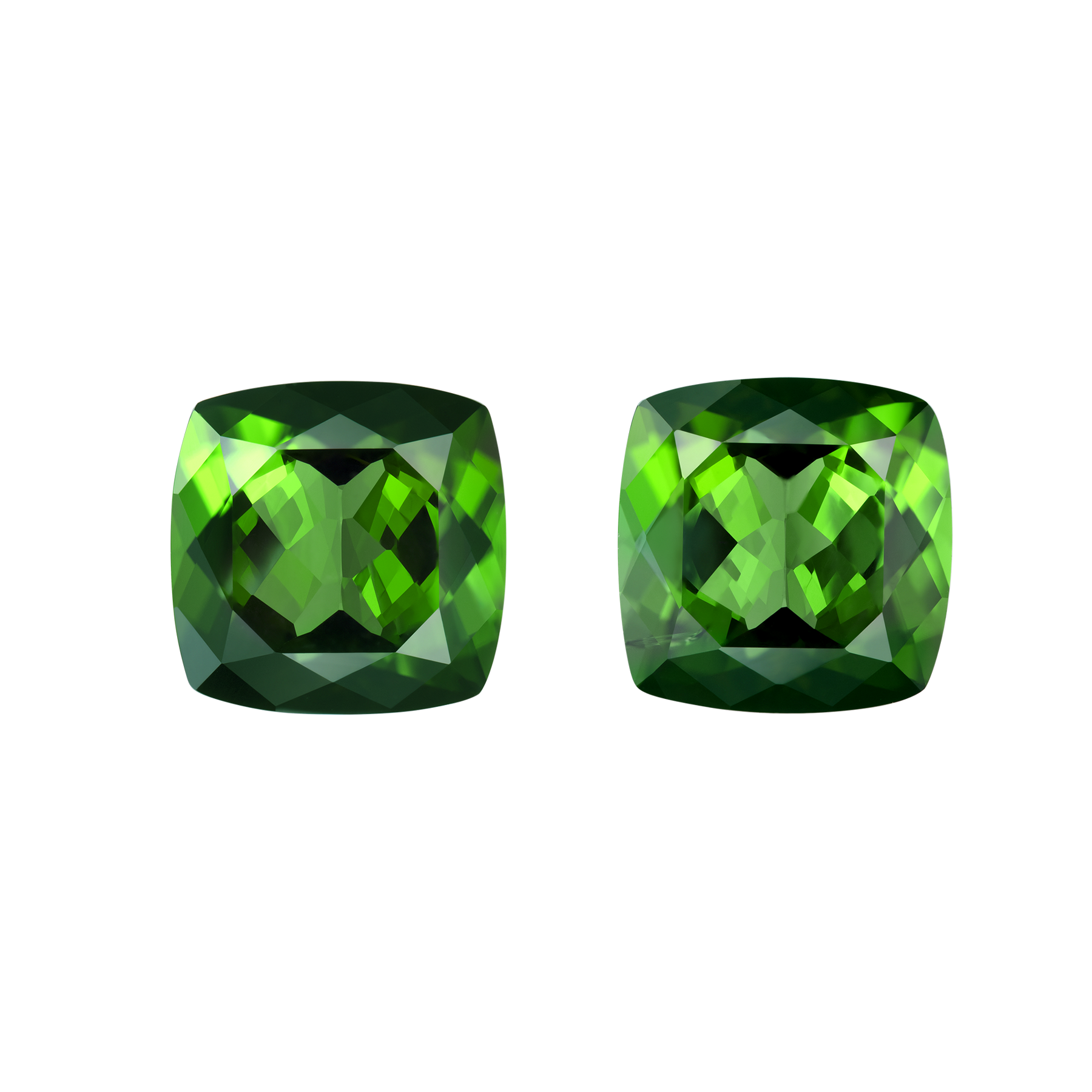 Сет из двух турмалинов верделитов, кушон 2шт-7,53ct