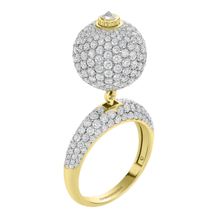 Кольцо с бриллиантами, жёлтое золото