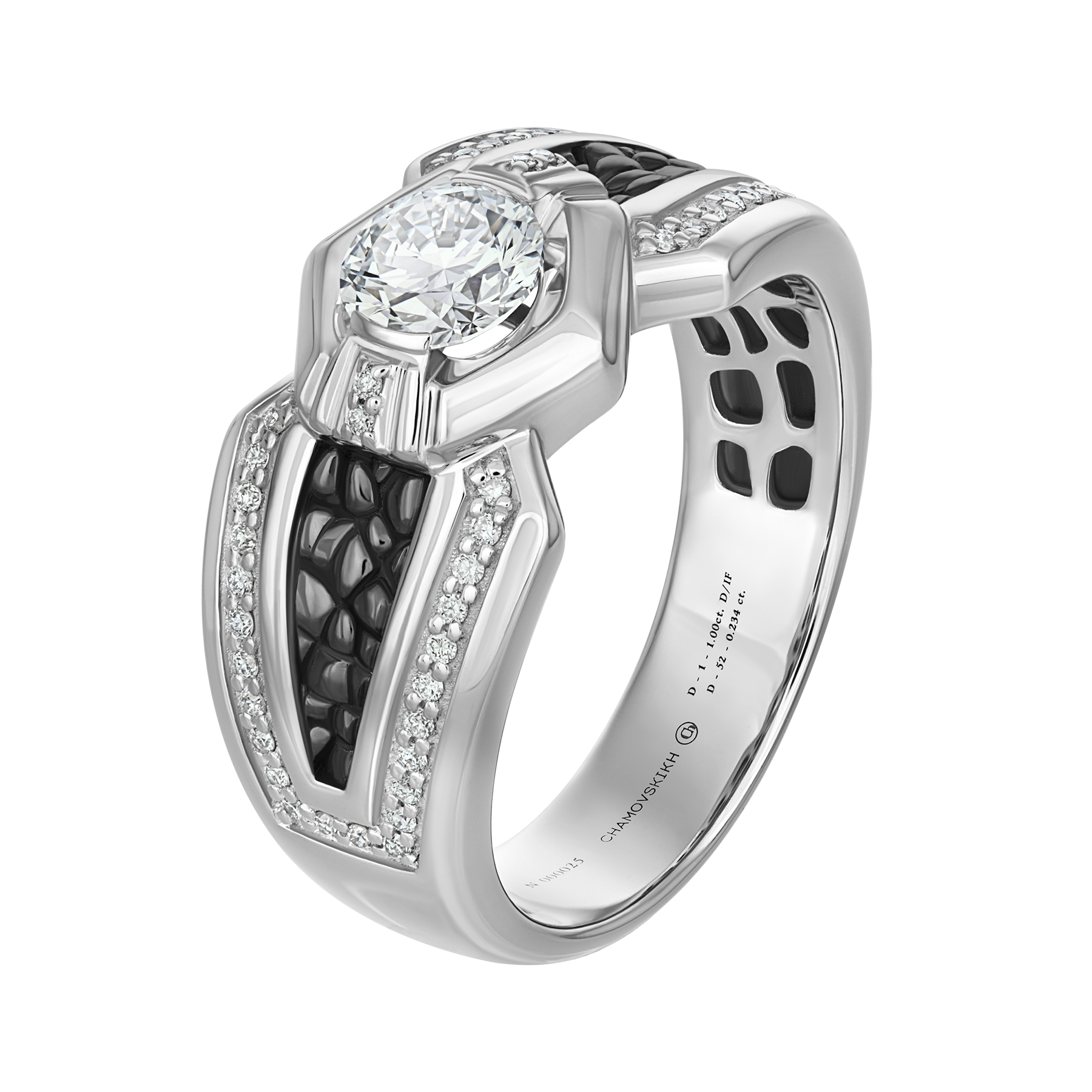 Кольцо с бриллиантами, белое золото