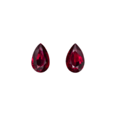 Сет из двух рубинов, MOZAMBIQUE, UNHEATED, Груша 2,37ct/ 2,20ct