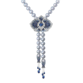 Сет с сапфирами, бриллиантами и жемчугом, белое золото