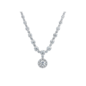 Колье с бриллиантами, белое золото