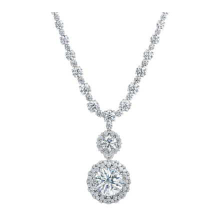 Колье с бриллиантами, белое золото
