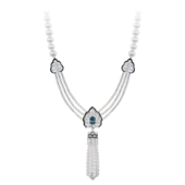 Сет с александритом, бриллиантами и жемчугом, белое золото, н.керамика