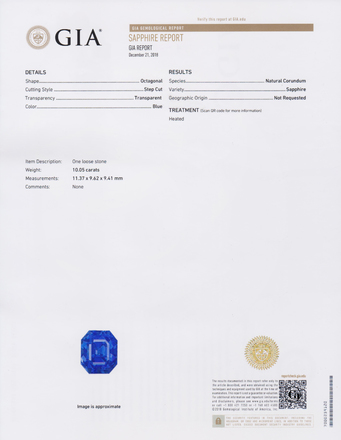 Сапфир, Кушон, 10,05ct 3