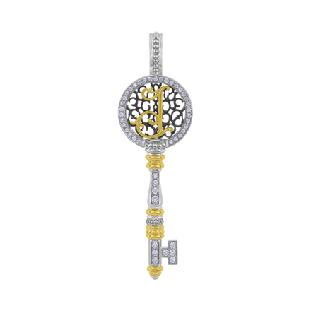 Подвес с бриллиантами, белое и жёлтое золото