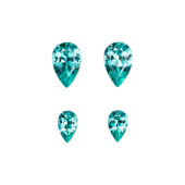 Сет из четырёх турмалинов, Груша, 2- 1,48ct/ 1,43ct; 2- 0,46ct/ 0,44ct