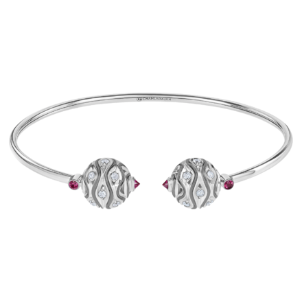 Браслет с рубинами и бриллиантами, белое золото