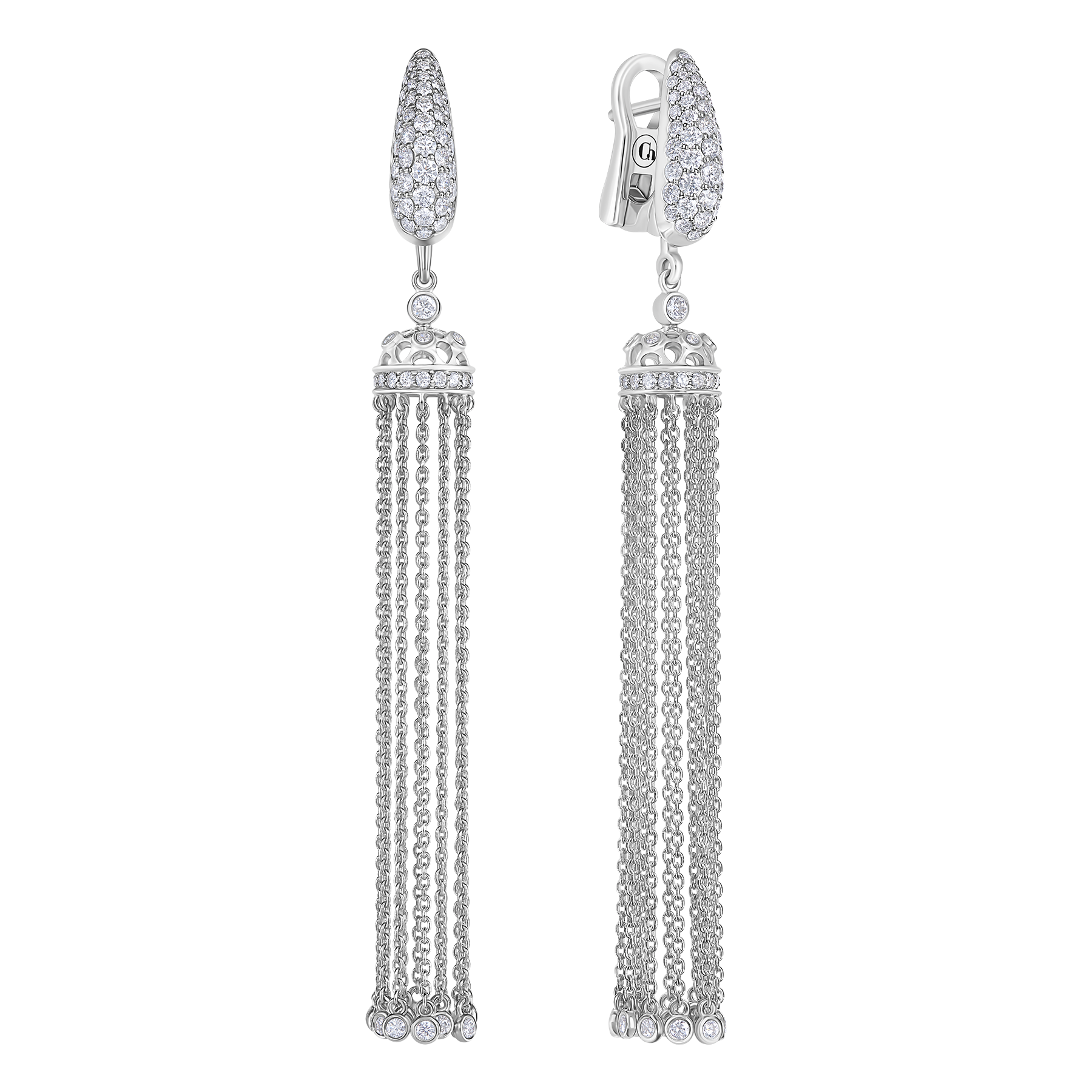 Серьги с бриллиантами, белое золото