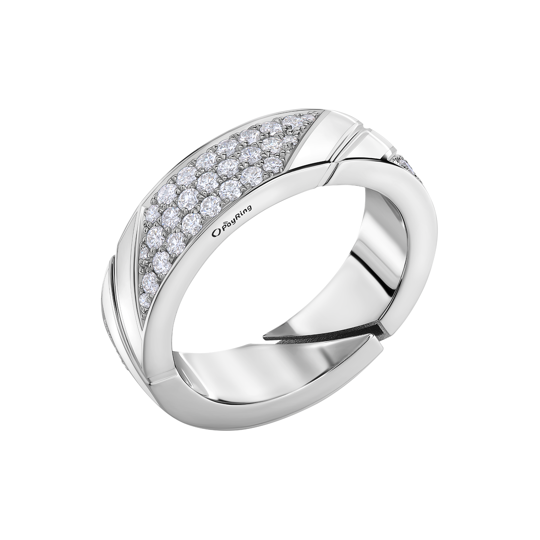 Кольцо с бриллиантами, белое золото, н.керамика