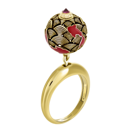 Кольцо с рубином, жёлтое золото, н.керамика
