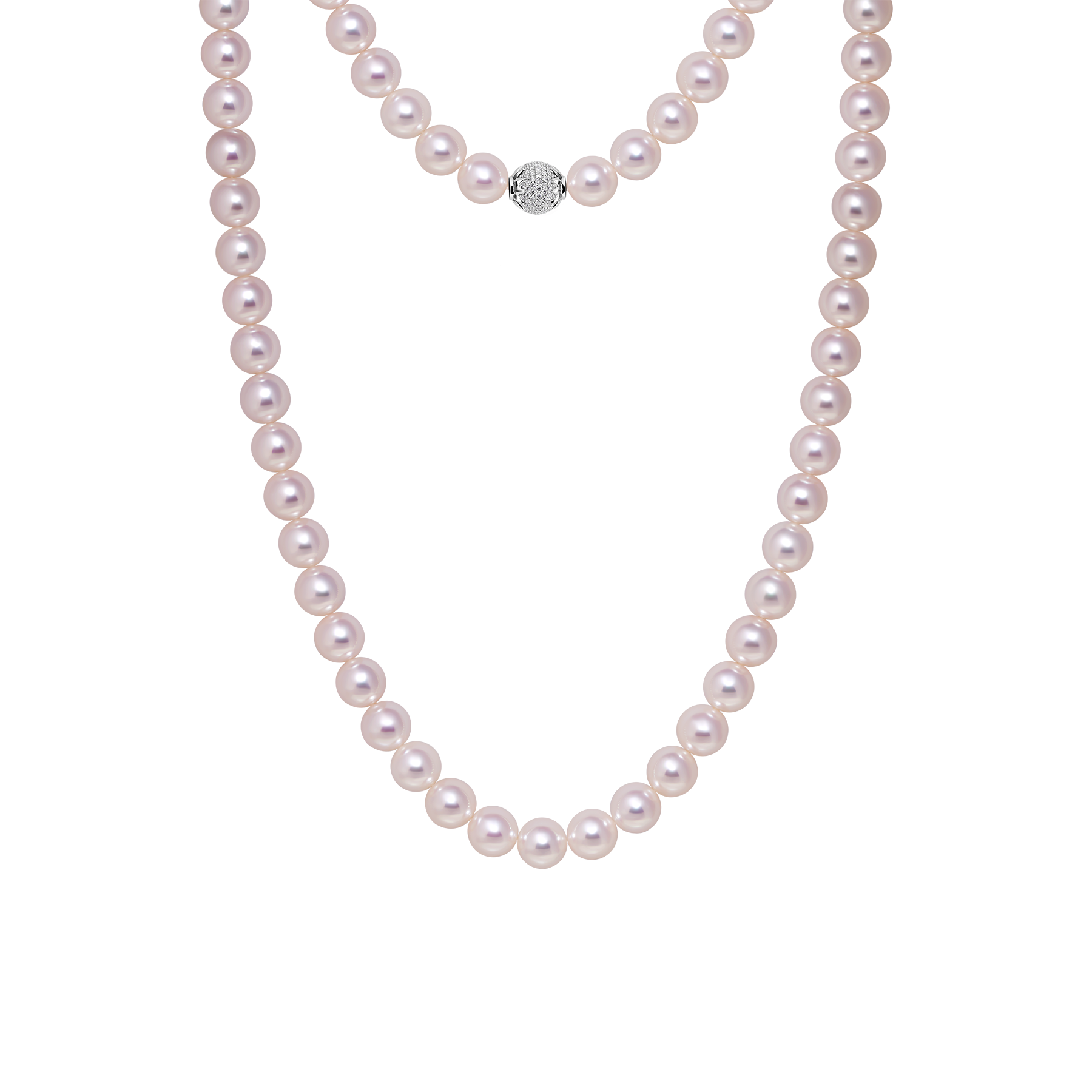Колье с морским жемчугом АКОЙЯ, белое золото