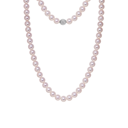 Колье с морским жемчугом АКОЙЯ, белое золото