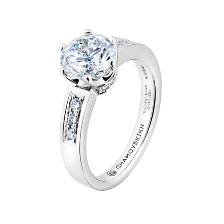 Помолвочное кольцо с бриллиантами, платина