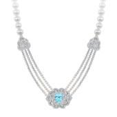 Сет с турмалинами параиба, бриллиантами и жемчугом, белое золото