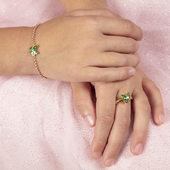 Браслет с изумрудом, желтое золото, н.керамика