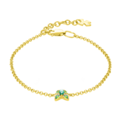 Браслет с изумрудом, желтое золото, н.керамика