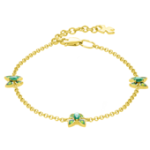 Браслет с изумрудами, желтое золото, н.керамика