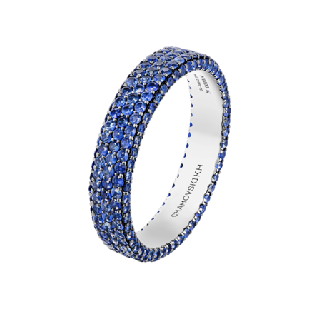 Кольцо с сапфирами, белое золото