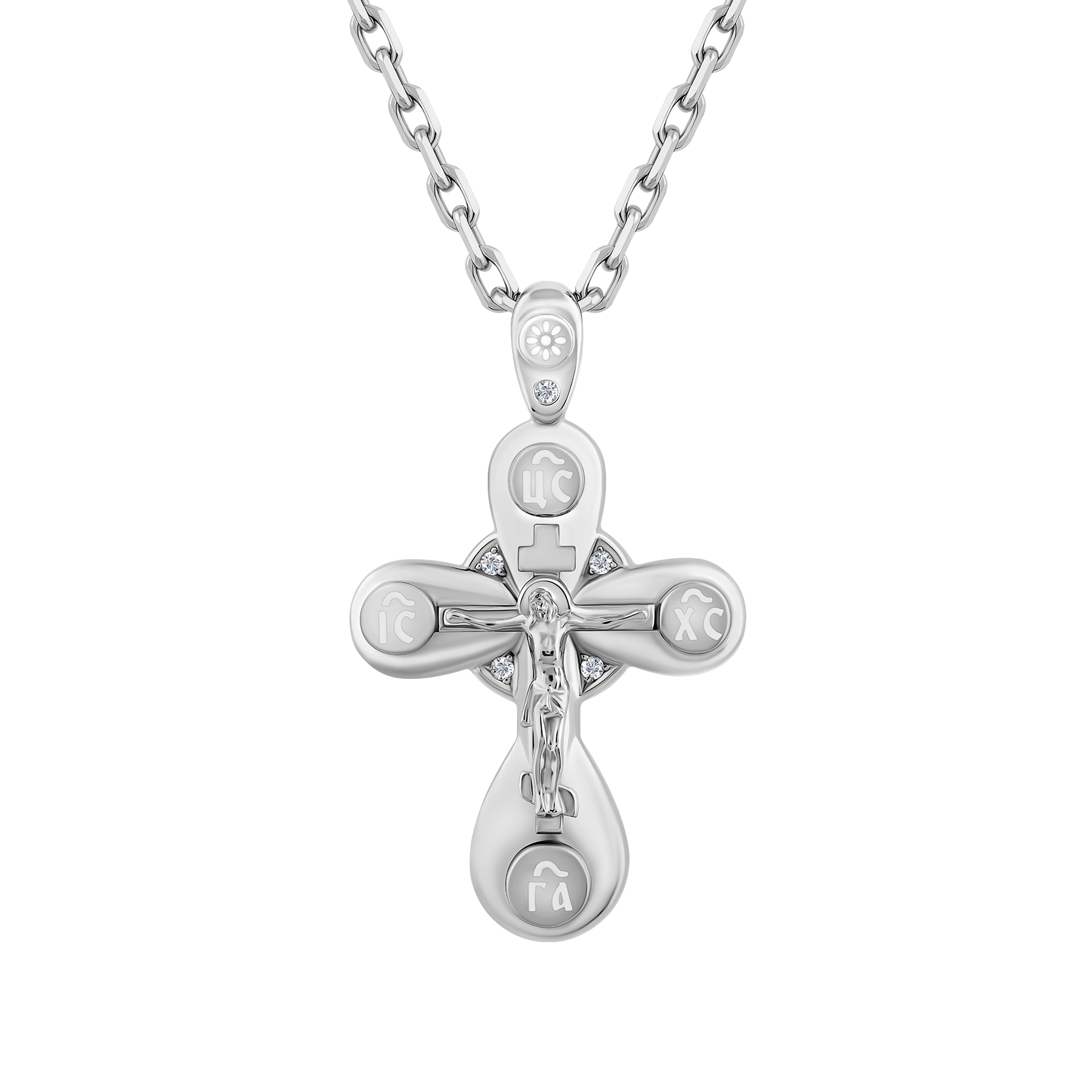 Подвес с бриллиантами, белое золото, н.керамика