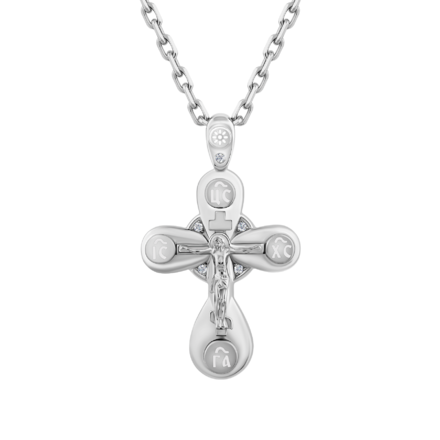 Подвес с бриллиантами, белое золото, н.керамика