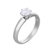 Кольцо с бриллиантом, белое золото