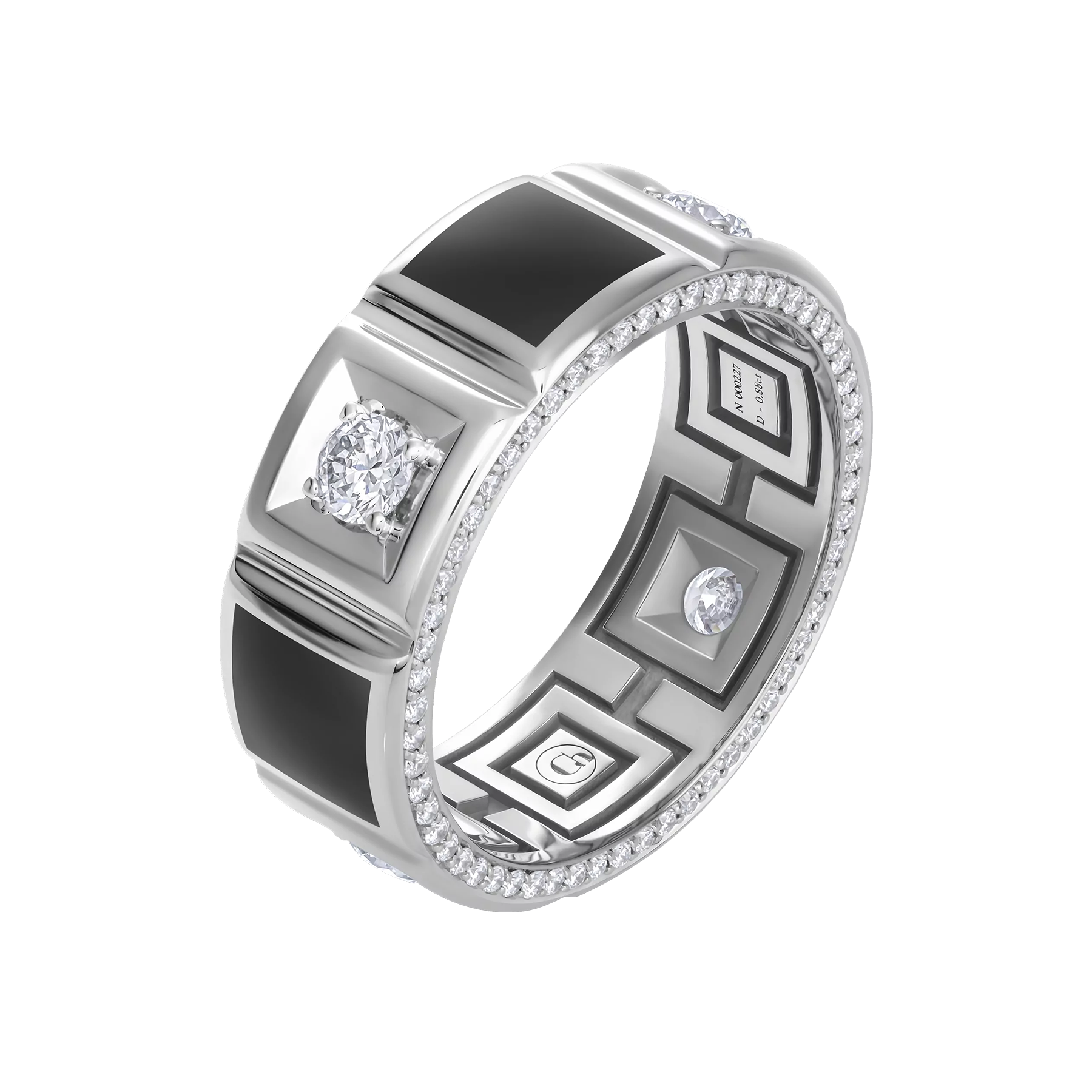 Кольцо с бриллиантами, белое золото,н.керамика